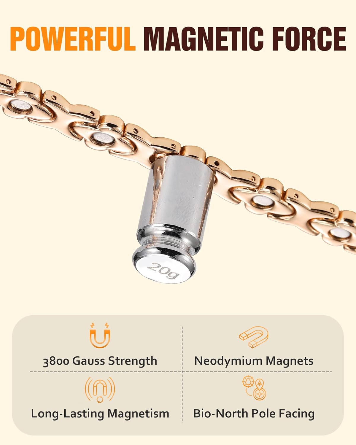 Jecanori Pure Copper Bracelets for Women Pain Relief, Healing Magnetic Bracelet with 3500 Gauss Effective Magnets